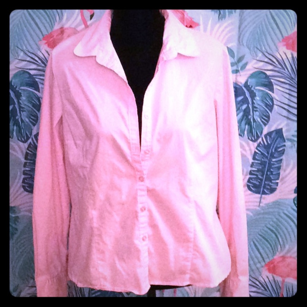 Pink cotton button down shirt